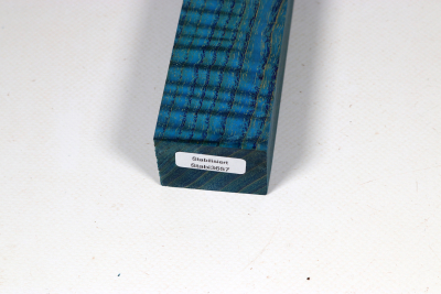 Knife Blank Ash curly blue stabilized - Stabi3657
