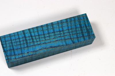 Knife Blank Ash curly blue stabilized - Stabi3657