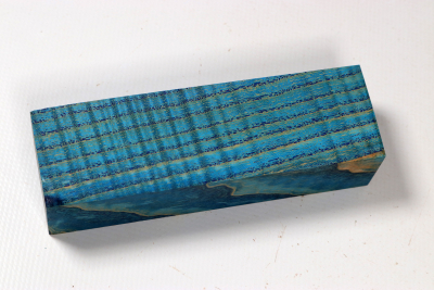 Knife Blank Ash curly blue stabilized - Stabi3658