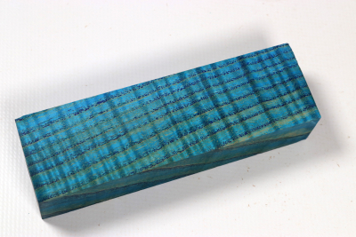 Knife Blank Ash curly blue stabilized - Stabi3659