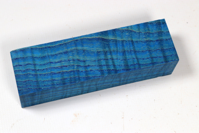 Knife Blank Ash curly blue stabilized - Stabi3660