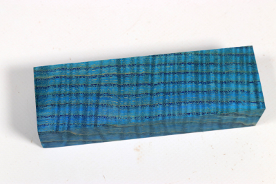 Knife Blank Ash curly blue stabilized - Stabi3661