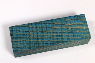 Knife Blank Ash curly blue stabilized - Stabi3662