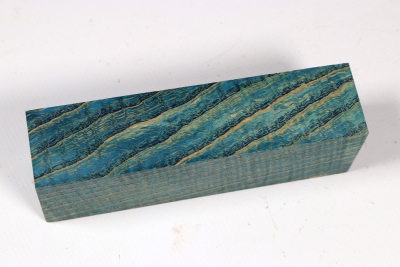 Knife Blank Ash curly blue stabilized - Stabi3662