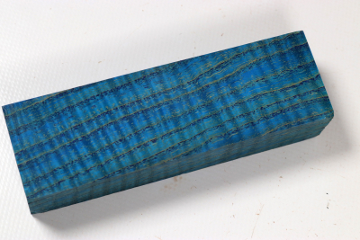 Knife Blank Ash curly blue stabilized - Stabi3679