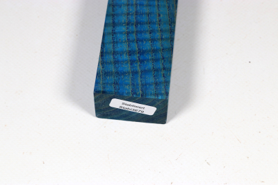 Knife Blank Ash curly blue stabilized - Stabi3679