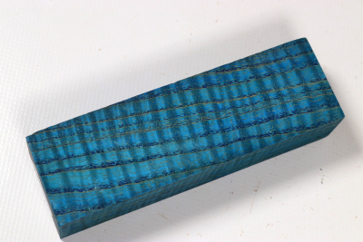 Knife Blank Ash curly blue stabilized - Stabi3679 Knife Blank Ash curly blue stabilized - Stabi3679
