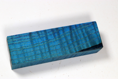 Knife Blank Ash curly blue stabilized - Stabi3680