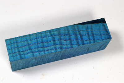 Knife Blank Ash curly blue stabilized - Stabi3680