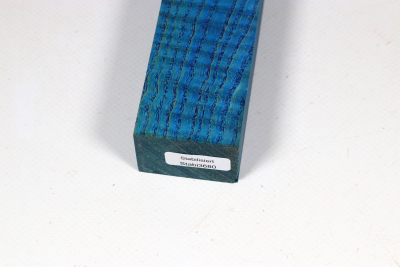 Knife Blank Ash curly blue stabilized - Stabi3680