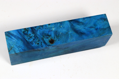 Messergriffblock Rosskastanie Maser blau stabilisiert - Stabi3700