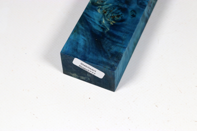 Messergriffblock Rosskastanie Maser blau stabilisiert - Stabi3777