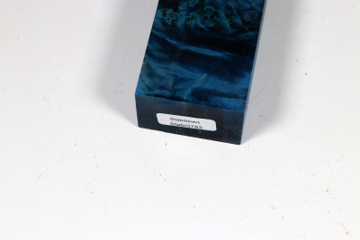 Messergriffblock Rosskastanie Maser blau stabilisiert - Stabi3783