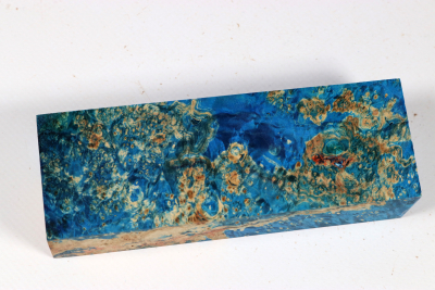 Knife Blank Box Elder Maple Burl blue stabilized - Stabi3612