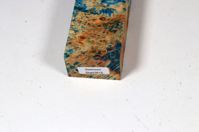 Knife Blank Box Elder Maple Burl blue stabilized - Stabi3615