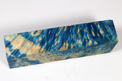 Knife Blank Box Elder Maple Burl blue stabilized - Stabi3684