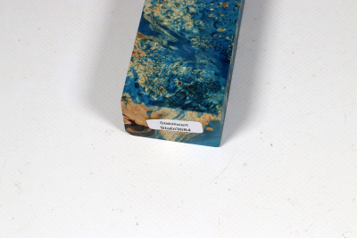 Knife Blank Box Elder Maple Burl blue stabilized - Stabi3684