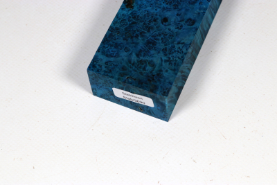 Messergriffblock eschenblättriger Ahorn Maser blau stabilisiert - Stabi3690