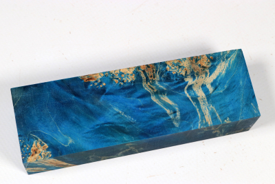 Knife Blank Box Elder Maple Burl blue stabilized - Stabi3696 Knife Blank Box Elder Maple Burl blue stabilized - Stabi3696