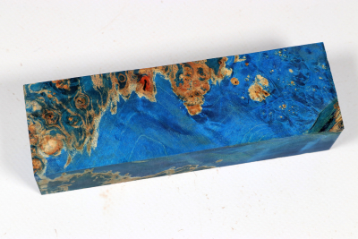 Knife Blank Box Elder Maple Burl blue stabilized - Stabi3693 Knife Blank Box Elder Maple Burl blue stabilized - Stabi3693