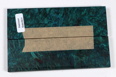 Knife Scales Amboyna Burl blue stabilized - Stabi3631
