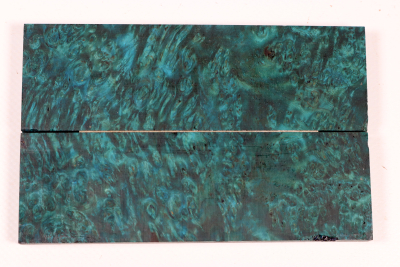 Knife Scales Amboyna Burl blue stabilized - Stabi3631