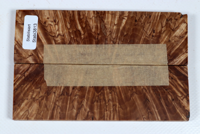 Knife Scales Karelian Masurbirch X-Cut stabilized - Stabi3813