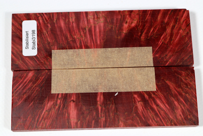 Knife Scales Karelian Masurbirch XCut red stabilized - Stabi3198