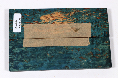 Messergriffschalen Karelische Maserbirke blau stabilisiert - Stabi3436