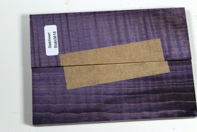 Knife Scales Curly Maple purple stabilized - Stabi3616