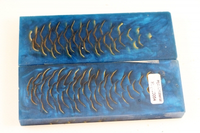 Messergriffschalen Tannenzapfen blau - Hybrid0054