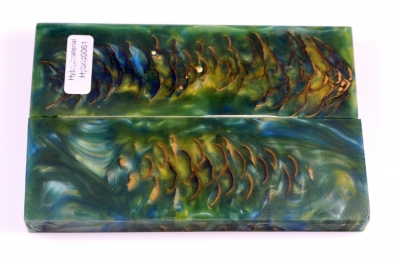 Messergriffschalen Tannenzapfen blau/grün - Hybrid0061