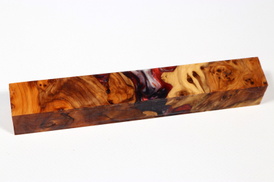Pen Blank Hybridwood Yew Burl stabilized - HybrWo3934