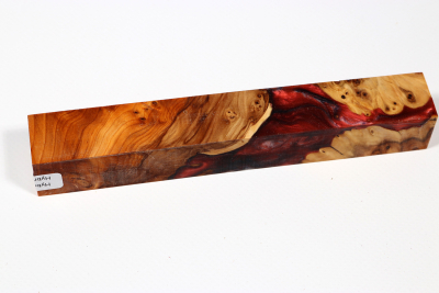 Pen Blank Hybridwood Yew Burl stabilized - HybrWo3934