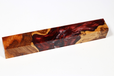 Pen Blank Hybridwood Yew Burl stabilized - HybrWo3935