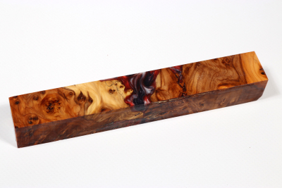 Pen Blank Hybridwood Yew Burl stabilized - HybrWo3954