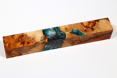Pen Blank Hybridwood Yew Burl stabilized - HybrWo3978