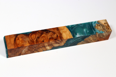 Pen Blank Hybridwood Yew Burl stabilized - HybrWo4016