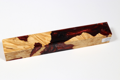 Pen Blank Hybridwood Box Elder Maple Burl stabilized - HybrWo3937