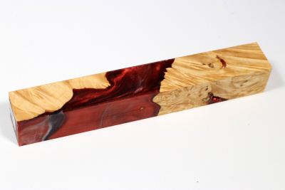Pen Blank Hybridwood Box Elder Maple Burl stabilized - HybrWo3994