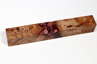 Pen Blank Hybridwood Elm Burl stabilized - HybrWo3989