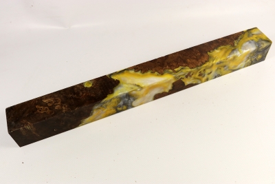 Cue Stick Blank / Flute Blank HybridWood Chechen Burl stabilized - HybrWo1258