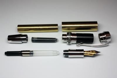 Statesman Fountain Pen Kit Rhodium/black titanium