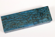 Messergriffblock Karelische Maserbirke blau stabilisiert - Stabi2893