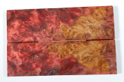 Messergriffschalen Amboina Maser rot stabilisiert - Stabi3031