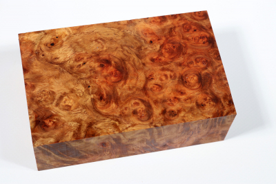 Block Amboyna Burl stabilized 128x80x42mm - Stabi3048