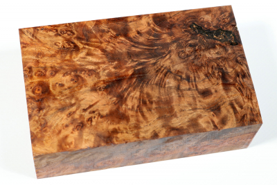 Block Amboyna Burl stabilized 130x78x41mm - Stabi3049