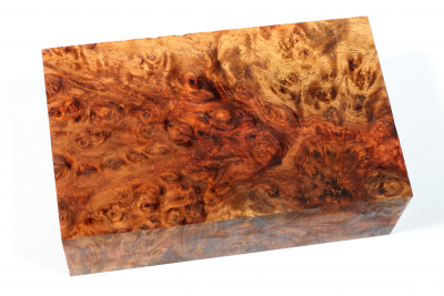 Block Amboyna Burl stabilized 130x78x41mm - Stabi3049