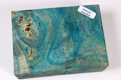 Block Poplar Burl blue stabilized 124x88x47mm - Stabi3828 Block Poplar Burl blue stabilized 124x88x47mm - Stabi3828