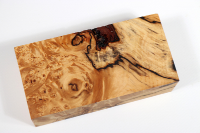 Block Horse Chestnut Burl spalted stabilized 125x63x38mm - Stabi2806